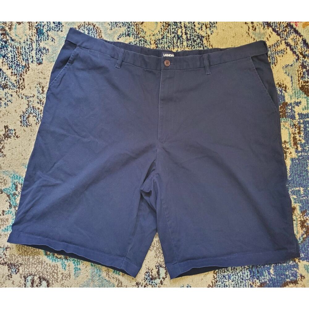 LANDS END MENS CLASSIC FIT NAVY BLUE CHINO SHORTS SZ 44 Tall 8.75” INSEAM